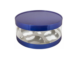 Тубус Коробка для капкейков (на 4 штуки) прозрачная d200 h100,  СИНЯЯ (040673)