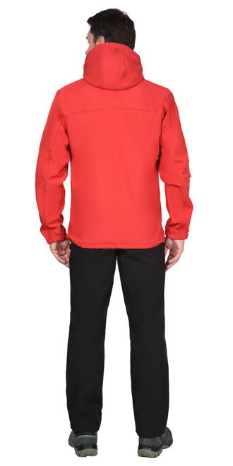 Куртка "СИРИУС-Азов" с капюшоном красная софтшелл пл 350 г/кв.м