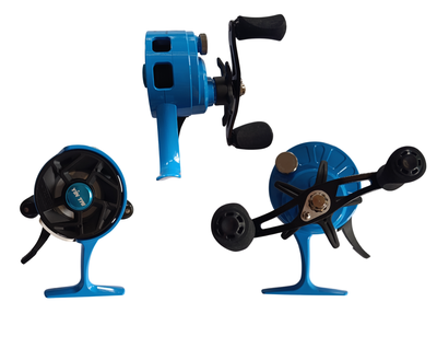 Катушка мультипликаторная зимняя YinTai BY-32 L60L голубая