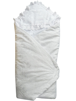 Конверт - одеяло кружевной на липучке, белый, 92*92, 33170