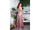 Пудрово-розовое вечернее платье из плотного атласа "Бриллиант"
