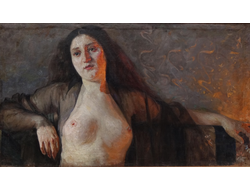 Бершадский Ю.Р. Натурщица с обнаженной грудью 1905 г. Холст, масло 55Х97 (1036)