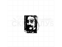 Штамп почтовая марка с лицом мужчины и штемпелем