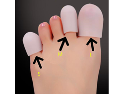 Силиконовые напальчники на пальцы ног (пара). Размеры S, M, L - для всех пальцев стопы.