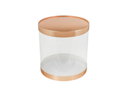 Коробка для торта прозрачная / тубус, диаметр 160 * высота 160 мм, ЗОЛОТАЯ (022562)