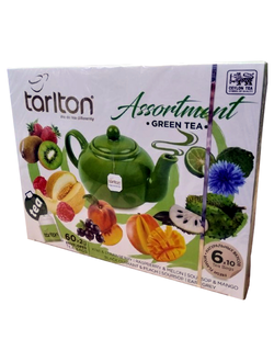 Чай Tarlton зелёный с добавками Ассорти, 60 х 2 гр., карт./пач.