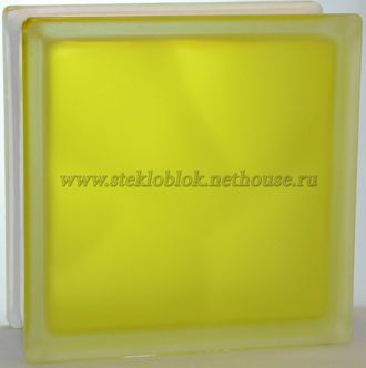 Стеклоблок Vitrablok (Чехия) &quot;Волна&quot;, окрашенный внутри, Желтый матовый