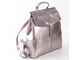 Кожаный женский рюкзак-трансформер Zipper серебристо-пудровый