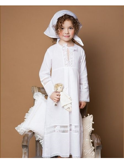 Набор для Крещения девочки с платьем "ПЕЛАГЕЯ". В наборе: платье, косынка, большое полотенце. 3-4 года, 5-6 лет, 7-8 лет, 9-10 лет, 11-12 лет, арт. НКД - Пл-ПМ, цена от