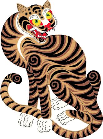 Китайский Тигр Желтый Брошь/Значок-574