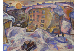 «Солнце над городом», 1977-78 гг., холст, масло, 51х71