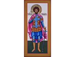 Феодор (Федор, Фёдор) Стратилат, Гераклийский, Святой великомученик. Рукописная мерная икона.