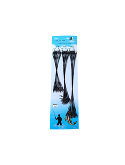Поводки Рыболовные стальные,  цвет черный, 15/20/25см, 60шт., оснащение - Китай