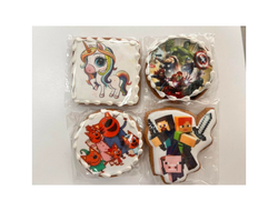 Пряник расписной имбирный, размер до 8 см, 1 шт без шпажки,  СРЕДНИЙ