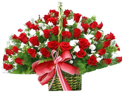 Корзина роз 51 роза