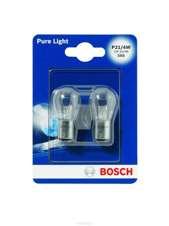 Лампа Bosch Pure Light Standart P21/4W 12V 2 шт.