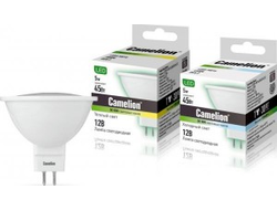 Лампа светодиодная Camelion MR16 GU5.3 12V 5W(385lm 100°) 4500K 4K матов. 49x50 пластик LED5-MR16/845/GU5.3