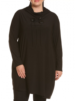 Нарядное платье-туника с декором Прима-4230-черный (48-58)