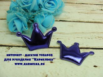 Патчи №1-7- корона, размер 3х4,3см цвет сине-фиолетовый, 5р/шт