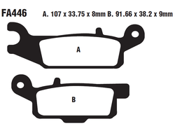 Тормозные колодки EBC FA446R задние правые для Yamaha Grizzly 700/550