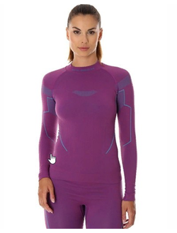 Футболка женская длинный рукав  Brubeck Thermo Nilit Heat слива LS13100