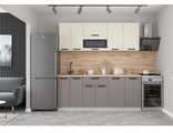 Кухня Ройс 2200 серый эмалит/ белый софт