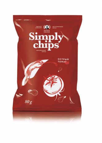 Картофельные чипсы Симпли чипс &quot;Simply chips&quot;  Острый томат, 80 гр