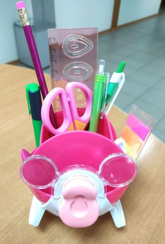 Набор детский канцелярский 11 предметов &quot;Розовая рыбка&quot;, настольный, пластик 454545