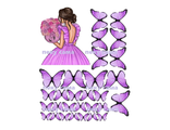 Девушка в фиолетовом + бабочки