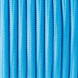 Голубой текстильный кабель ретро - фото