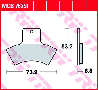 Тормозные колодки задние TRW MCB762SI (FA270) для квадроциклов Polaris Trail Blazer 250/330, Trail Boss 325/330, Magnum 325, Scrambler 400/500 2x4/4x4, Xplorer 400, Xpedition 425, Sportsman 400//Quadzilla 500 4x4