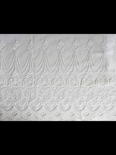 Тюль с вышивкой и фестонами на сетке. Арт. BRD-3906