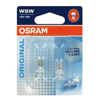 Лампа стандарт OSRAM 12V 5,2W 2.1x9.5d 2 шт. в блистере