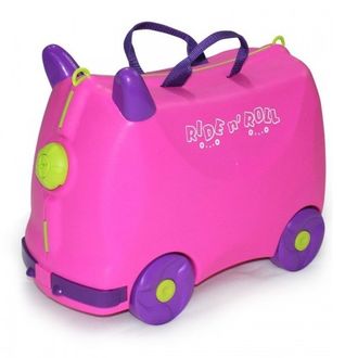 Детский чемодан-тележка на 4 колесах RIDE n ’ ROLL / Райд н&#039;  Ролл фуксия