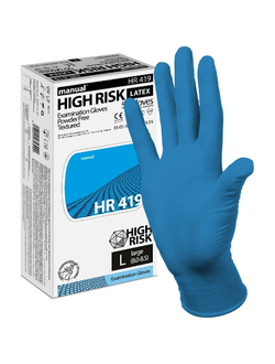 Перчатки одноразовые Manual High Risk HR 419 латексные 100%