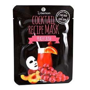 BERRISOM Тканевая Маска-Коктейль для лица Персик Краш Cocktail Recipe Mask Peach Crush, 20 гр. 653911