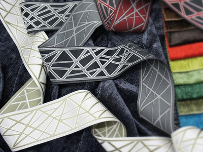 Арт. 70043, серия Elegante. Жаккардовая тесьма с футуристическим дизайном