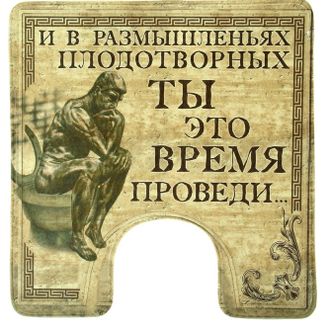 Коврик для туалета &quot;И в размышленьях плодотворных ты это время проведи&quot; 49 х 47 см, микрофибра