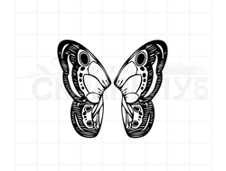 Штамп со стилизованными крыльями бабочки