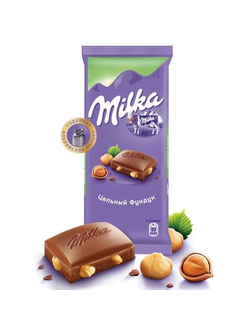 Шоколад Milka молочный с цельным фундуком 90 г