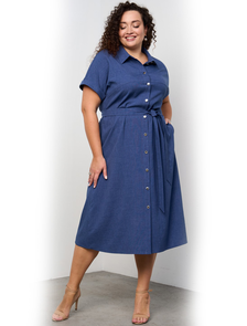 Шикарное летнее платье-рубашка &quot;ПАЛЕРМО&quot; арт. 424020 (цвет синий) Размеры 48-66