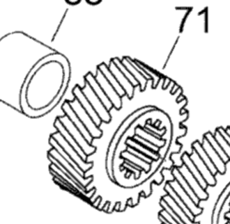 Шестерня КПП оригинал BRP M875156151/875156151 для BRP LYNX/Ski-Doo