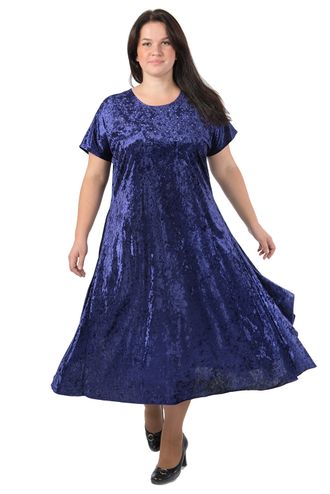Нарядное платье из бархата Арт. 8061 (Цвет синий 01) Размеры 60-90