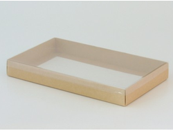 Коробка на 5 печений с прозрачной крышкой (25*15*3 см), крафт