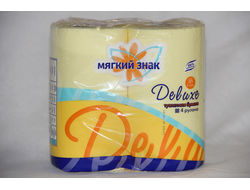 Туалетная бумага "Мягкий знак" Delux желта арт.206009