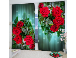 Фотошторы 150x260*2	Габардин	(150;260)(150;260)	Яркие красные розы