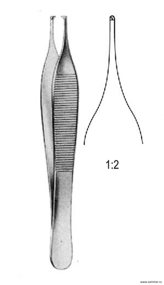 Пинцет Адсона хирургический122х1,5