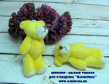 Мягкая игрушка №13-21 - медведь, высота 6,5-7см, цвет желтый, 40р/шт