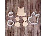 Вырубка для пряника "Кролик с лапками" набор 3 шт, пластик