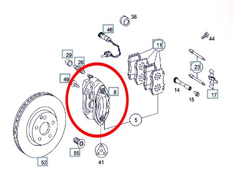 Схема суппорта Brembo MERCEDES Gelandewagen